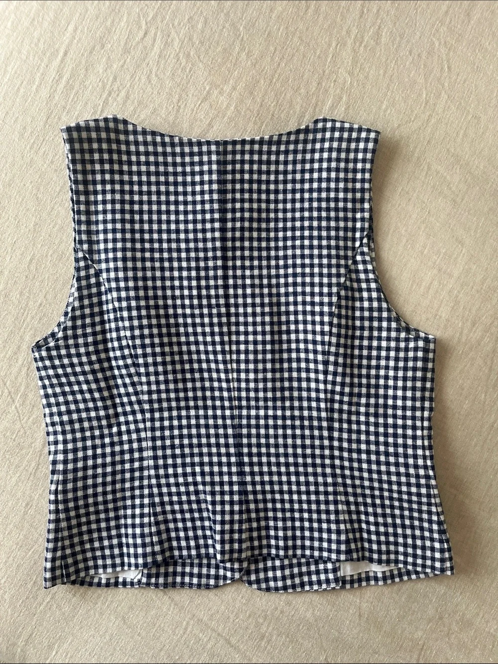 NWT J Crew Linen Gingham Button-Front Top